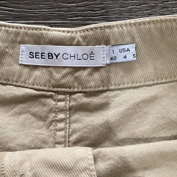 See by CHLOE | Tan Cotton Belted Shorts | Size 4 - Picture 3 of 13